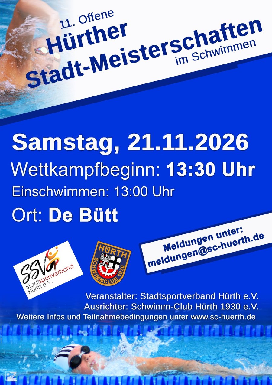 Flyer zu den 11. offenen Hürther Stadtmeisterschaften 2026